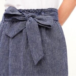J. CREW FACTORY LINEN-COTTON PAPER-BAG MINI SKIRT
